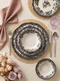 Hermia Juego de Cena Velour Anthracite Fulya de 24 Piezas